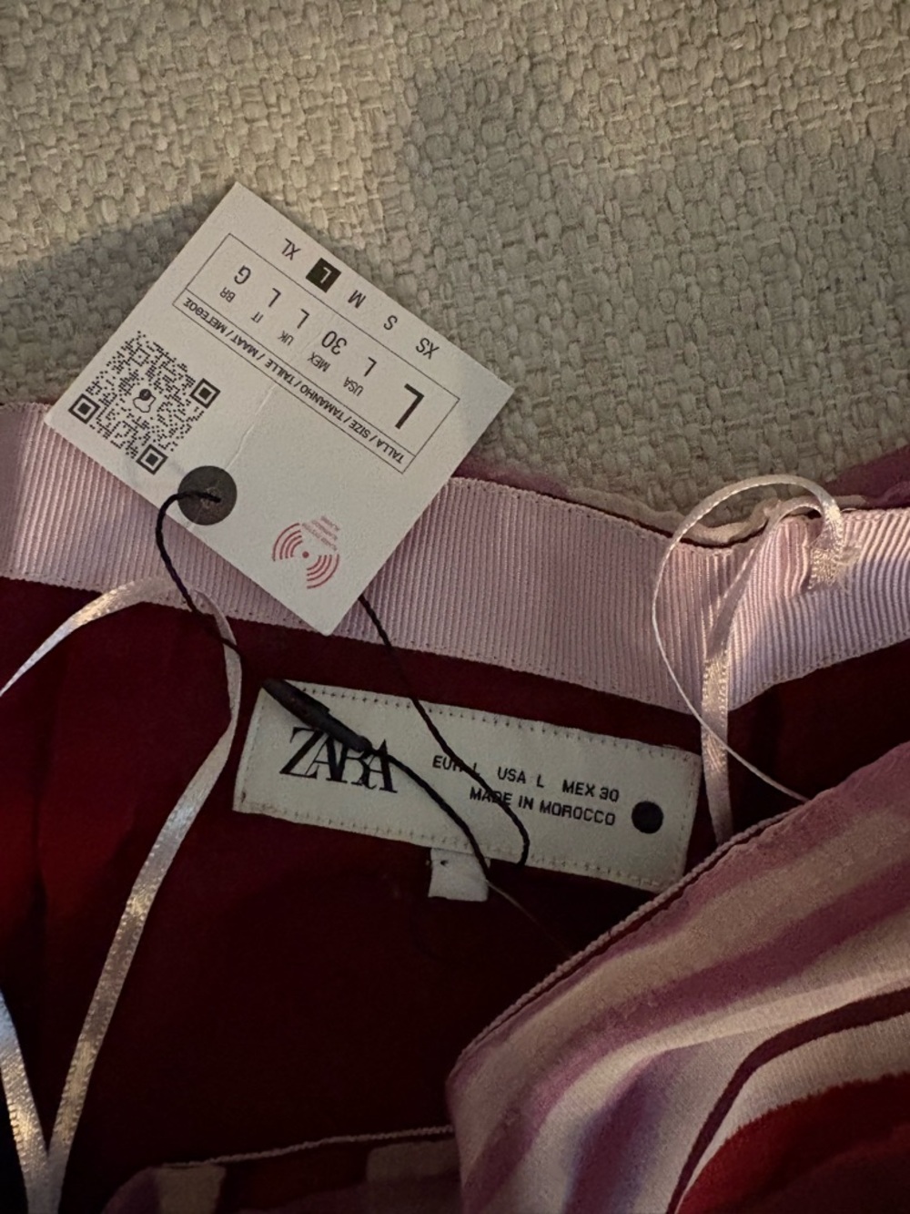 Zara Pink and Burgundy  midi skirt - Picture 6 of 7